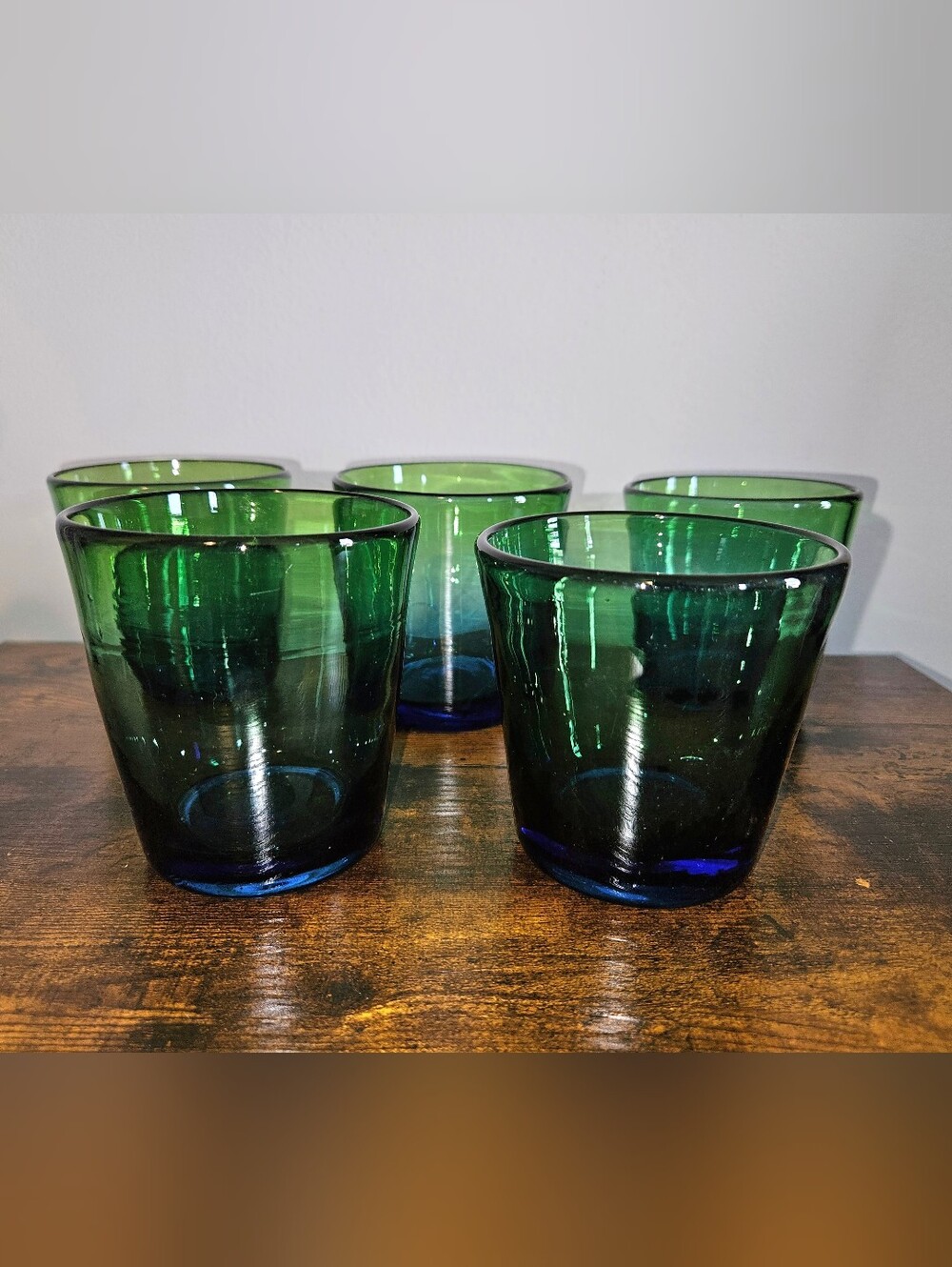 Set Of 5 Handblown Tumblers